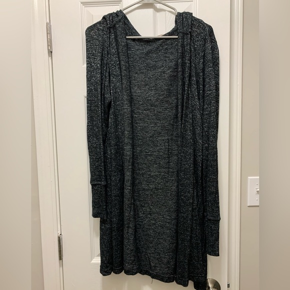 Sweaters - Gray Hooded Cardigan